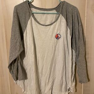 Peace Sign Old Navy 3/4 Length Sleeved Shirt